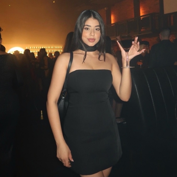 Meshki Strapless Tube Mini Little Black Dress Size Medium - Picture 4 of 15